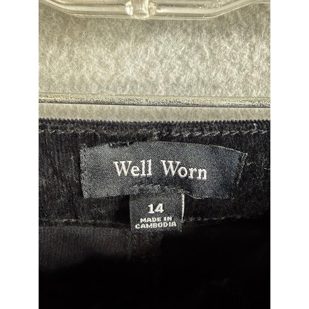 Well Worn Pants Women's‎ Size 14 Corduroy Pants Black Casual Straight Leg - Picture 3 of 7
